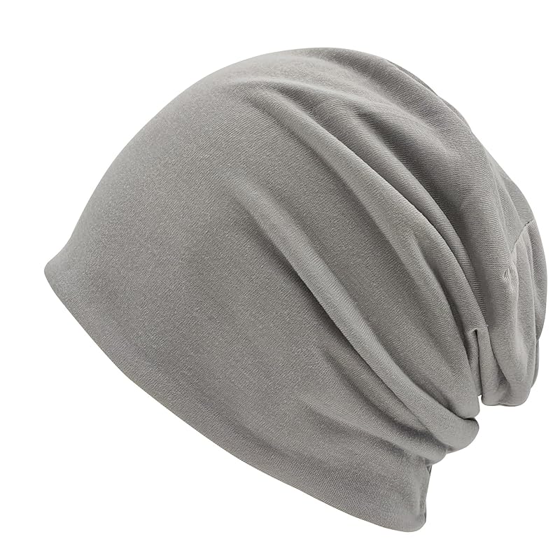 

[Trifong] knit hat men s Plain color gray Mugi Stretchability soft spring summer Autumn [dual structure, breathability, sweat absorption and quick