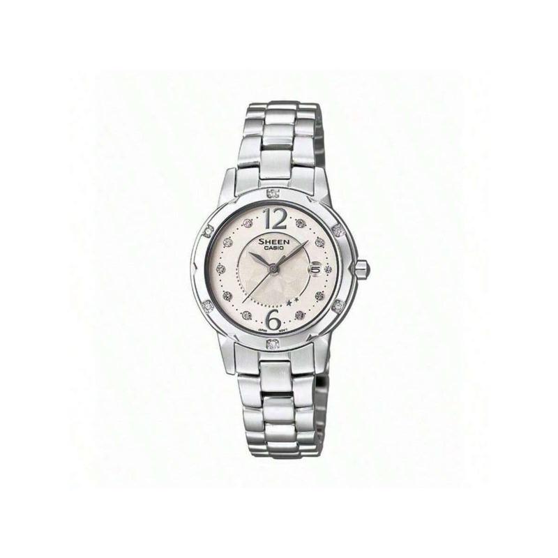 

**Женские аналоговые часы Casio Sheen с многоцветным циферблатом - SHE-4021D-7ADF** белый