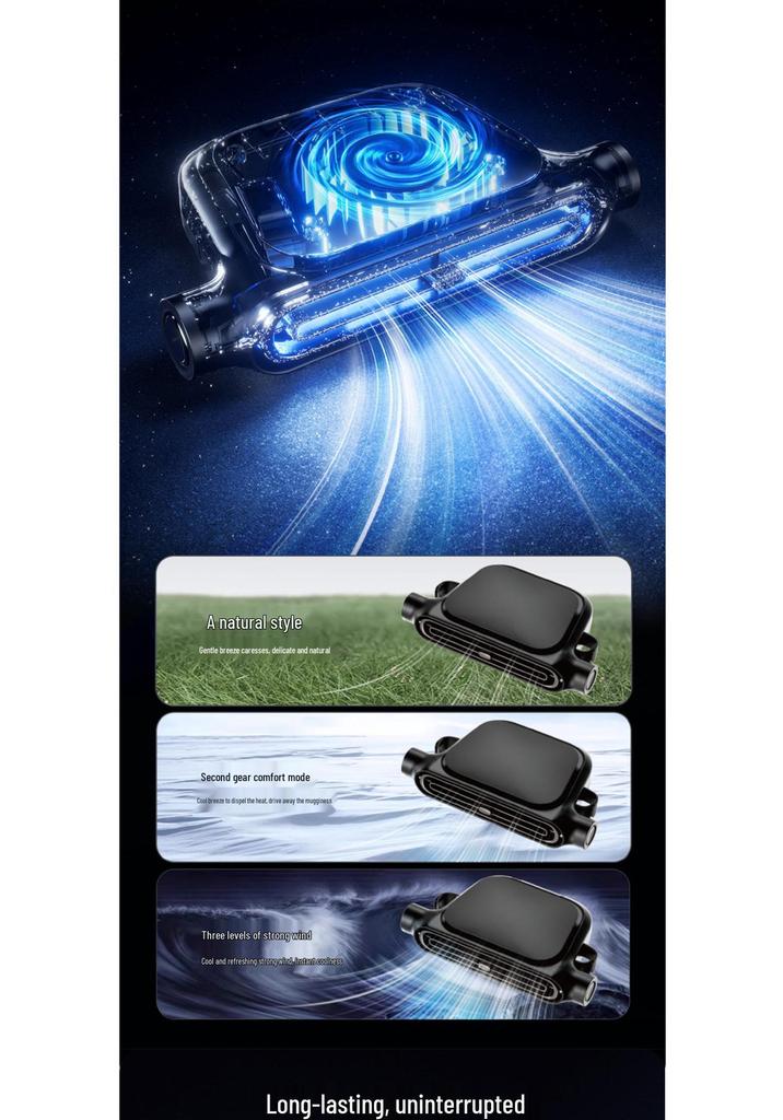 2026 Creative Dual-Turbine Leafless Car Seat Cooling Fan with USB Charging