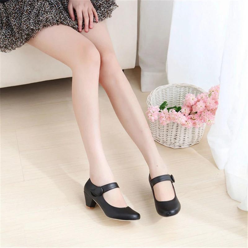 Fashion Low Heels Shoes Fashion Comfortable Pumps Strap Beige Pink Party Wedding Shoes Ladies Casual