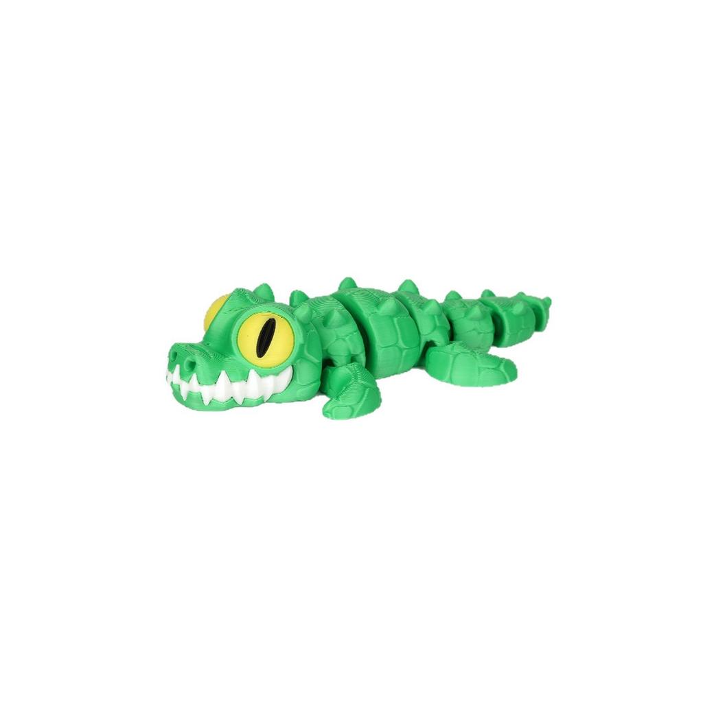 3D Printed Articulated Animal Model Crocodile Toy with Movable Joints Realistic Design Educational Collectible for Kids and Adults