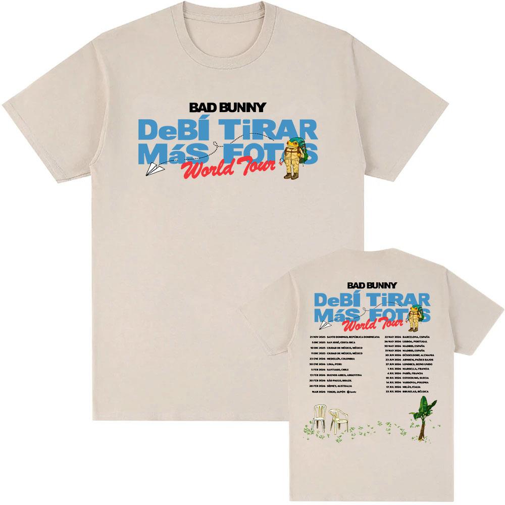 Bad Bunny Debí Tirar Más Fotos World Tour T-shirt  2025 NEW Fashion Unisex Streetwear Cotton Tee Summer Short Sleeve Men T Shirt