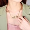 Amaxer Personalized Custom Double Plate Necklace for Women Men Nameplate Layer 3D Necklace Stainless Steel Jewelry Gifts