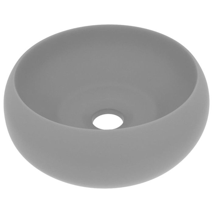 VidaXL Lavabo Rond de Luxe Vasque à Poser de Toilette Lave-mains de Salle de Bain Cuisine Vestiaire Maison Intérieur Gris 147004