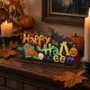 Decorative Halloween Wood Signs Wooden Ornaments for Tabletop Decorations, Stable Base Table Figures Centerpiece Home Party And Spooky Haunted