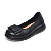 Round Head Single Shoes Women's 2024 Spring and Summer Korean Version Round Buckle Shallow Mouth Flat Shoes Comfortable Cowhide Women's Loafers