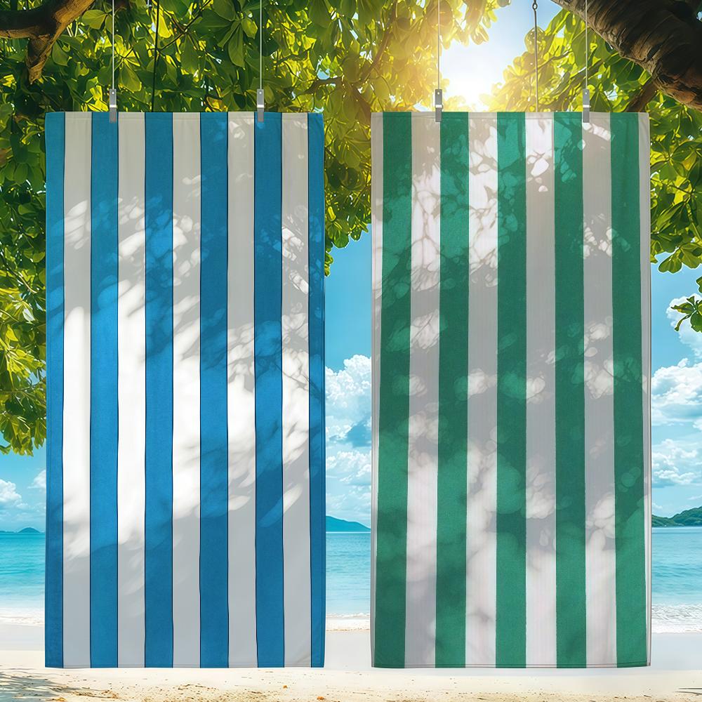 Stripe Towel Beach Towel Travel Lightweight Skin Friendly for Pool Beach Camping Cruise Summer