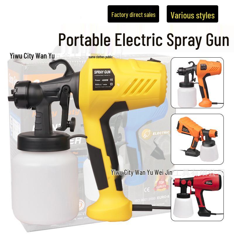 400W Portable Electric Paint Spray Gun – High-Pressure for Latex, European & US Compatible