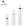15/30/50ml Transparent PP All-Plastic Lotion Vacuum Bottle, Korean Style, Snap-On Porcelain White Dispenser