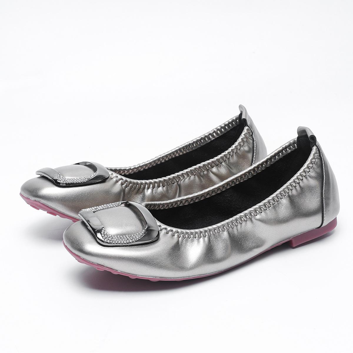 

2025 новые универсальные туфли, туфли с яичным валиком, неглубокая горловина, подходит для полных ног и большой женской обуви - большой размер 41 светло-серый