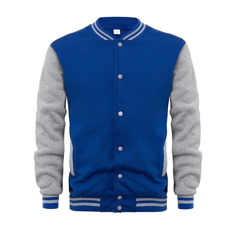 

Men s European Size Winter Sweatshirt: Velvet-Lined Button & Zipper Baseball Style Casual Jacket M