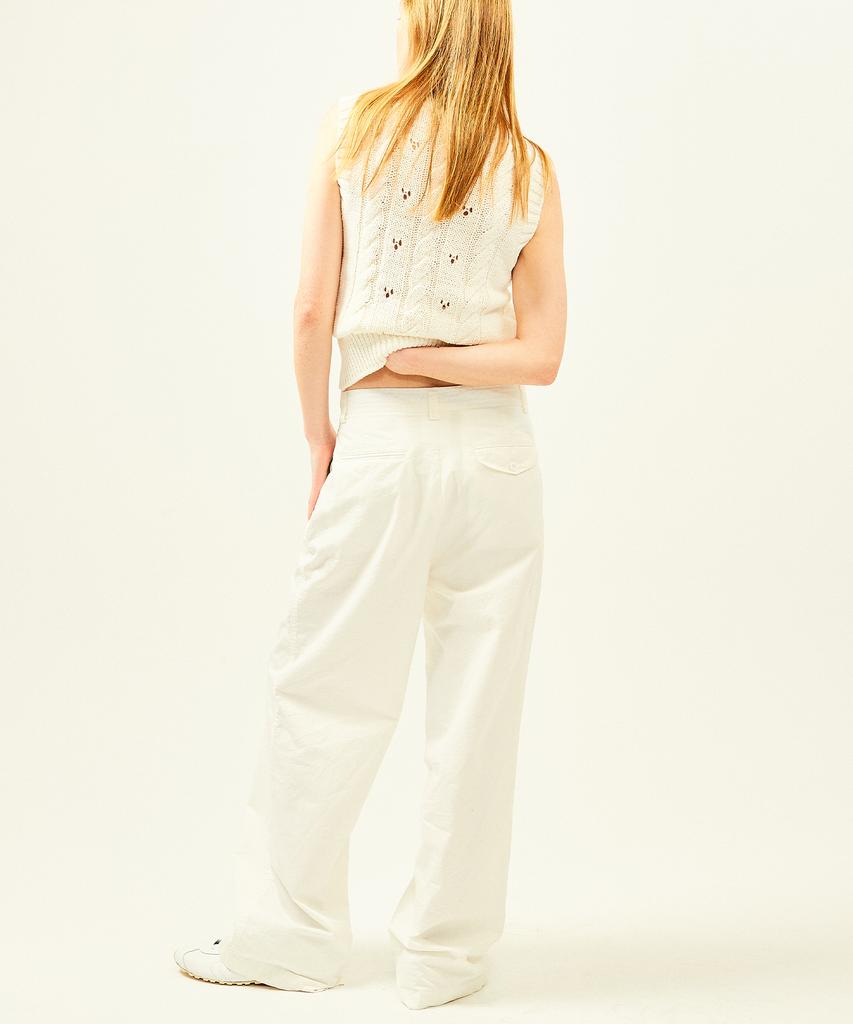 LABELARCHIVE W Jade Washed Cotton Pants White