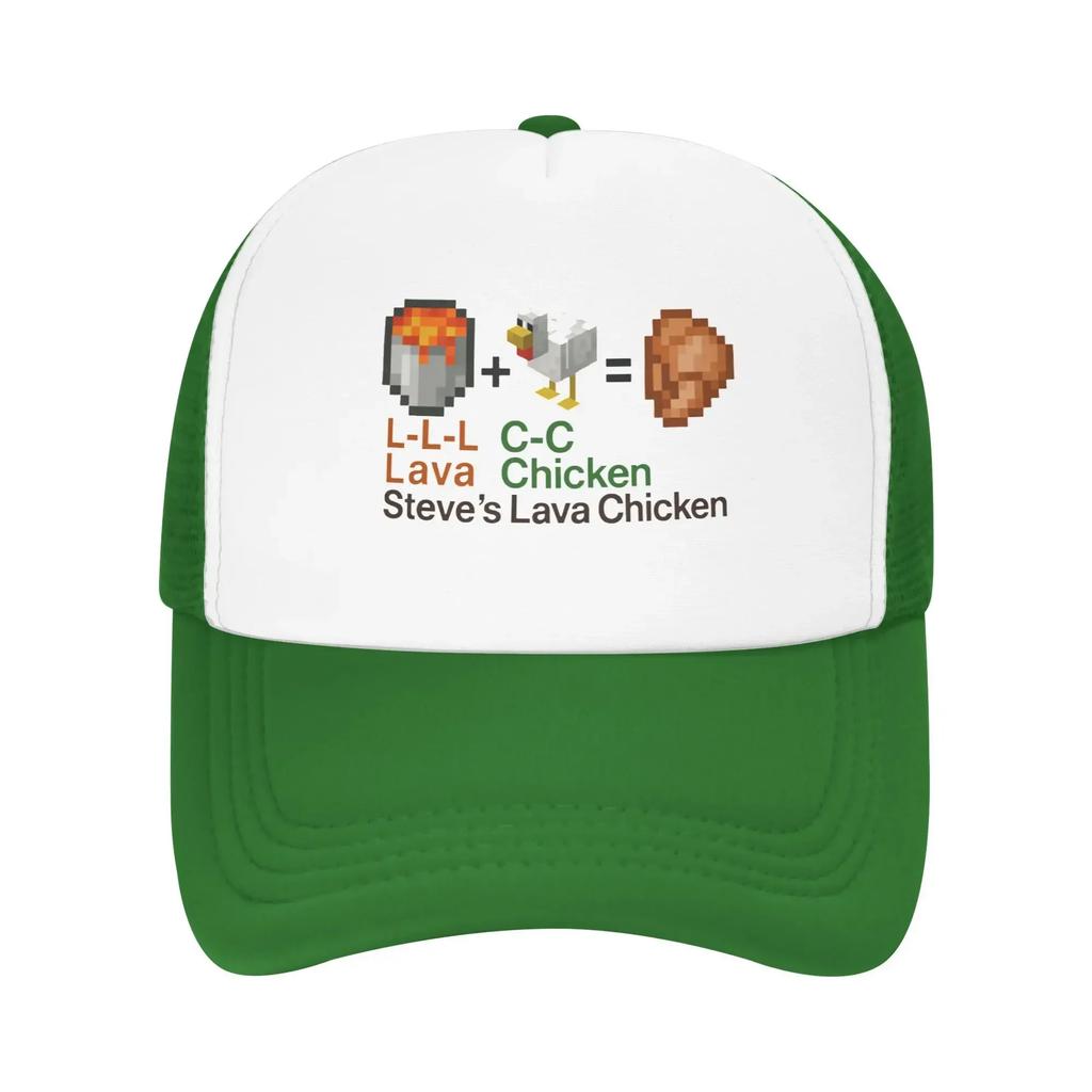Lava Chicken Steve's Mine Fan Art Pool Party Mesh Baseball Caps Men  Printing Female Beach Coquette Hat Snapback Cap