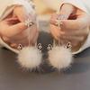 Niedliche Pompon-Kugel Schleife Schneeflocke Elch Ohrringe Weihnachten Süßer Modeschmuck für Frauen und Mädchen Neujahrsgeschenke