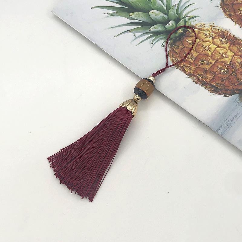Chinese-Style Imitation Jade Tassel Fan Pendant for Antique Decoration