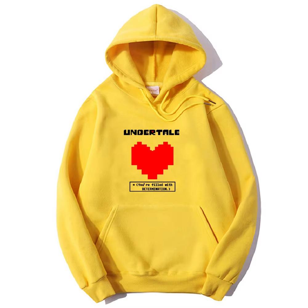 

Undertale Игра Вы полны Решимости Худи Женский Повседневный Свитшот с Длинным Рукавом для Худи с Капюшоном XL