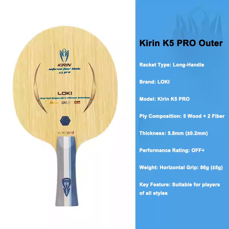 

LOKI KIRIN K5PRO Carbon Fiber Table Tennis Blade Offensive Competition Pingpong Paddle Professional Table Tennis Racket with Box