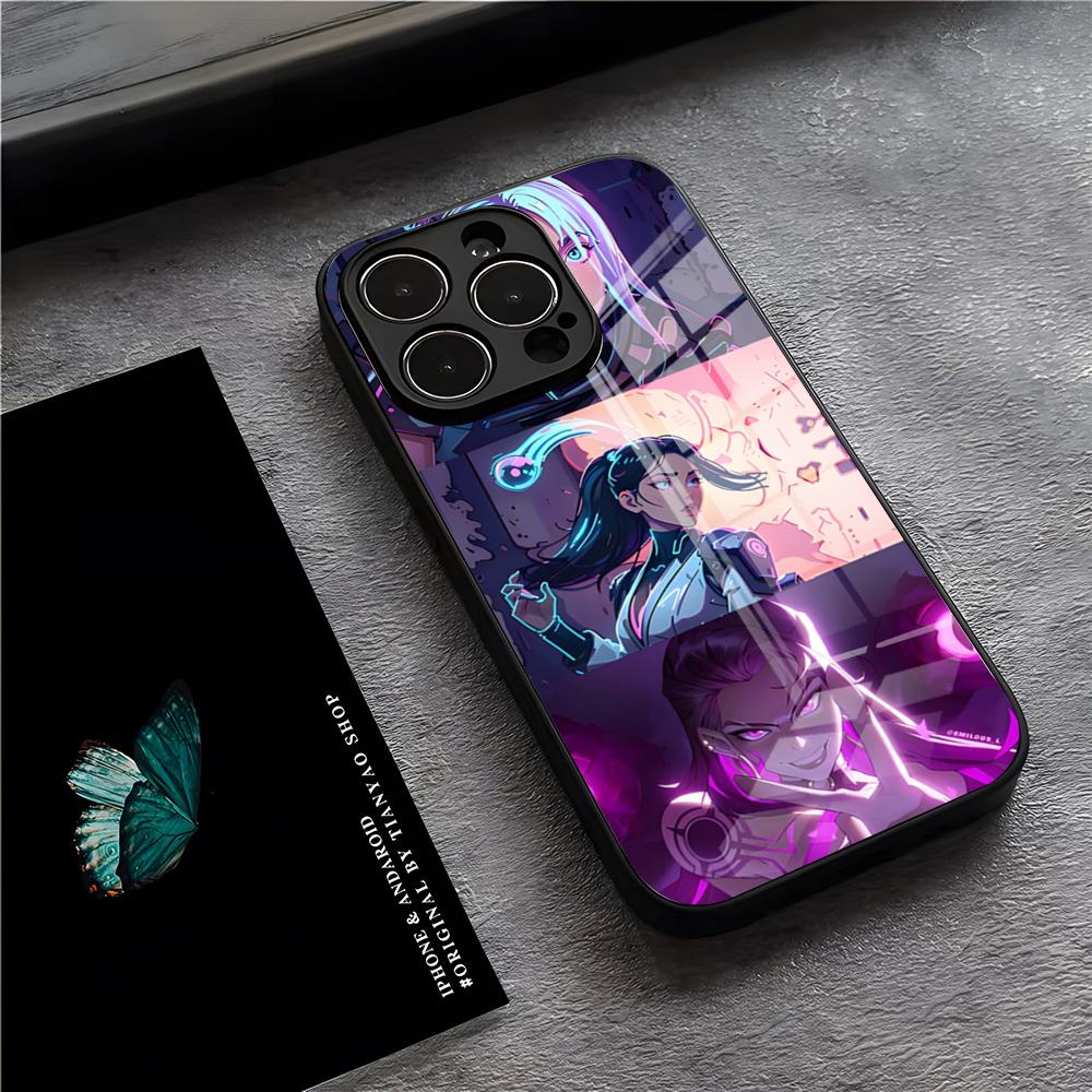 

V-Valorant Game Phone Case For IPhone 17 Pro Max 15 Pro 16 14 Plus 12 13 Mini 11 Pro Shockproof Glass Cover iPhone12 ProMax