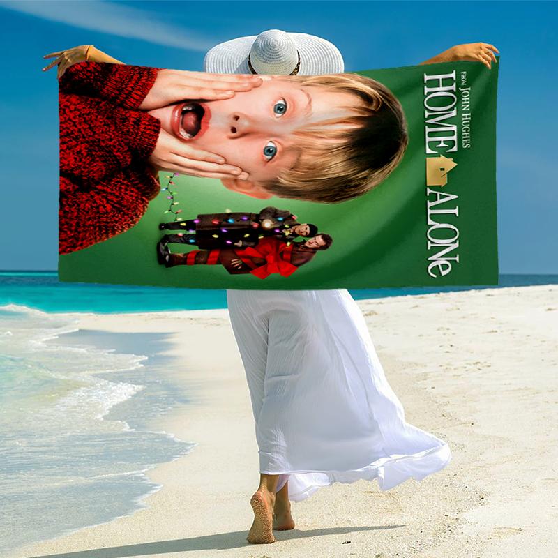 Home Alone Fashion Beach Towel: Ideal for Summer Adventures Soft, absorbent and quick drying suitable for swimming and bathing