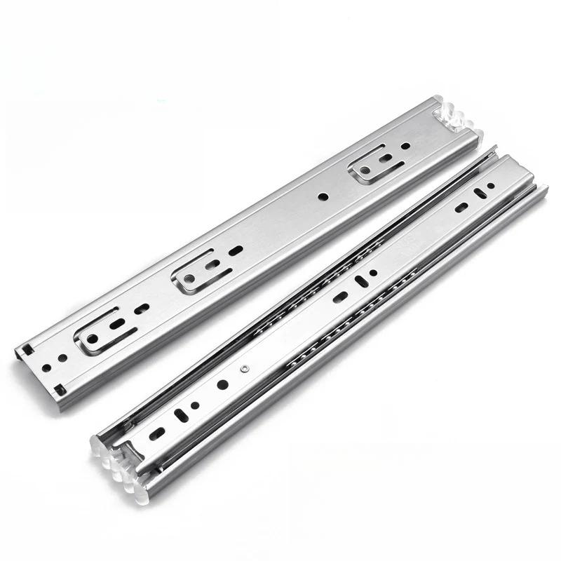 10" - 22" Stainless Steel Drawer Slides Soft Close Drawer Track Rail Sliding Three-Section Cabinet Slides Furniture Hardware