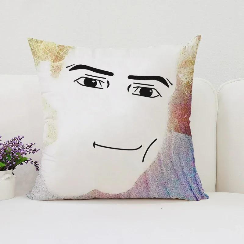Home Decor Funny Cartoon Face Patterns Throw Pillow Covers Pattern Cushion Cover Suitable For Sofa Bedroom Car Pillow Cover