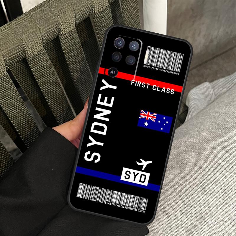 Boarding Pass Plane Ticket Case For Oppo A78 A98 A80 A40 A60 A18 A38 A58 A15 A17 A77 A74 A94 A54 A57S A16 A76 A96 Cover