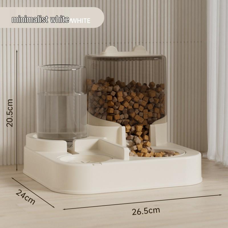 Automatischer grenzüberschreitender Katzenfutterautomat & Trinkbrunnen - Integrierter Haustiernapf aus Kunststoff
