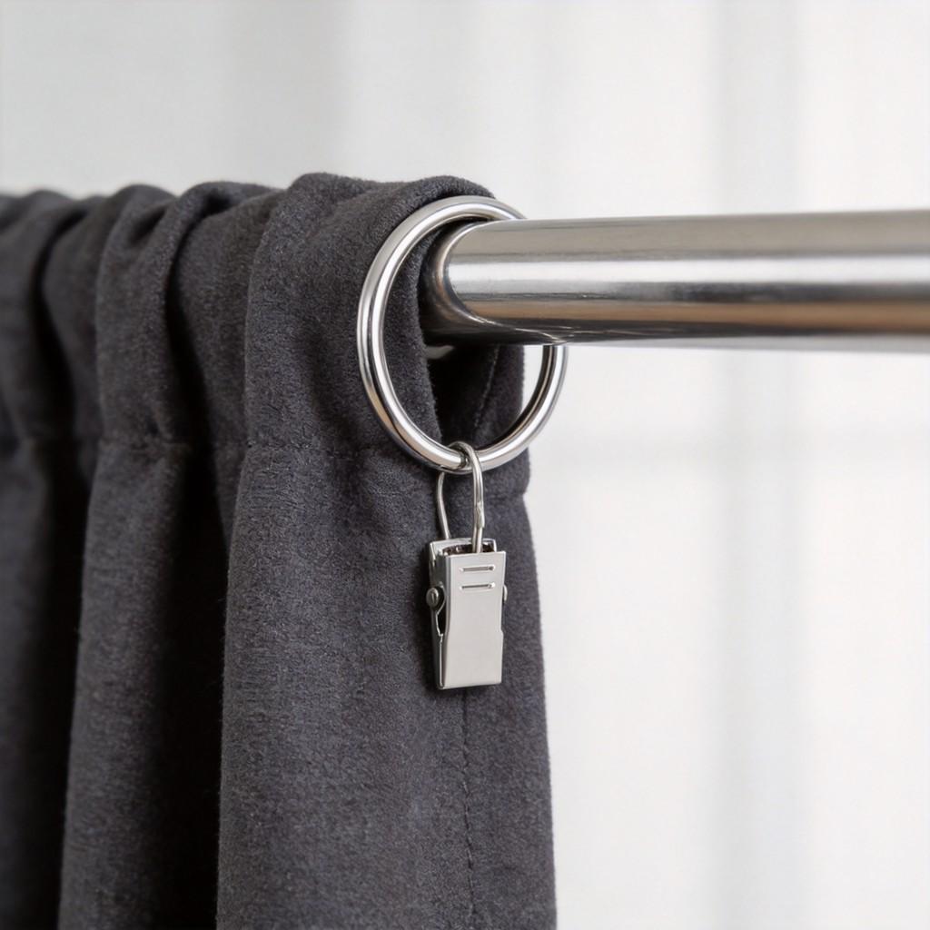 Modern Minimalist Curtain Ring With Clasp For Home Decor And Hanging Drapes