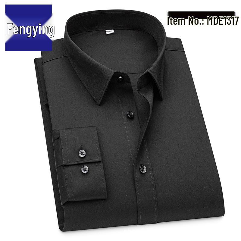 Modal Men's Iron-Free Green Long Sleeve Casual Business Shirt