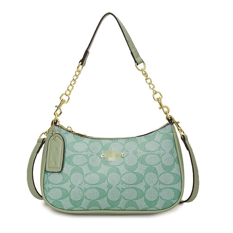 Women's Classic Versatile Crescent Crossbody Bag with Chain Print