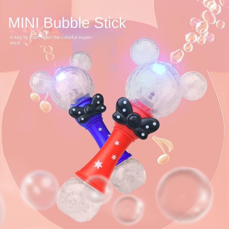 Minnie Bubble Machine Rechargeable Playthings for Boys and Girls Featuring Lighting Electric Musical Wand Toys