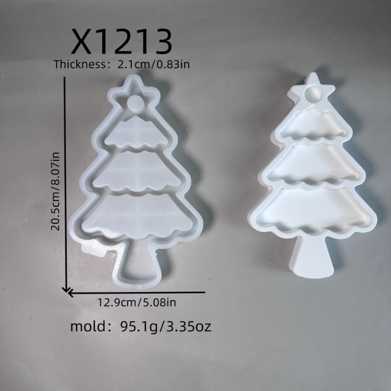 Christmas Tree Resin Tray Molds Food Grade Silicone Heat Resistant For Resin Art Candle Holder Chocolate Cement Ornament