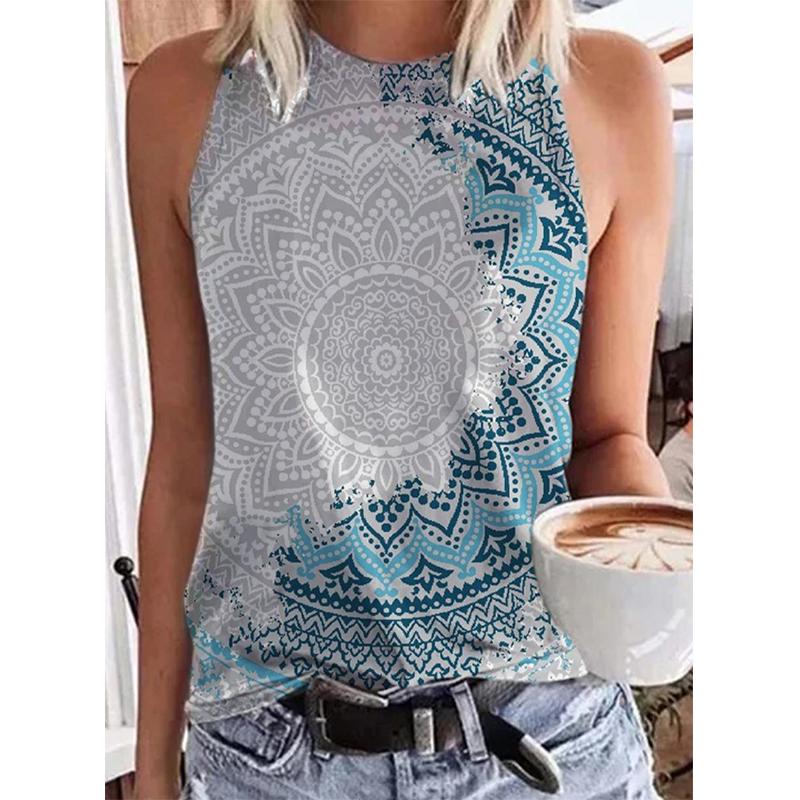Ethnic Style 3D Printed Vest Women's Retro Streetwear