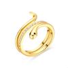 Ring - LUXENTER - Helmsu - 18 Carat Gold - Shiny Metal &; Zircon - One Size