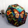 1 PC Automatic Folding Umbrella - Beautiful butterflies Pattern, Portable & Foldable Design with 8 Ribs, Christmas Birthday Gifts