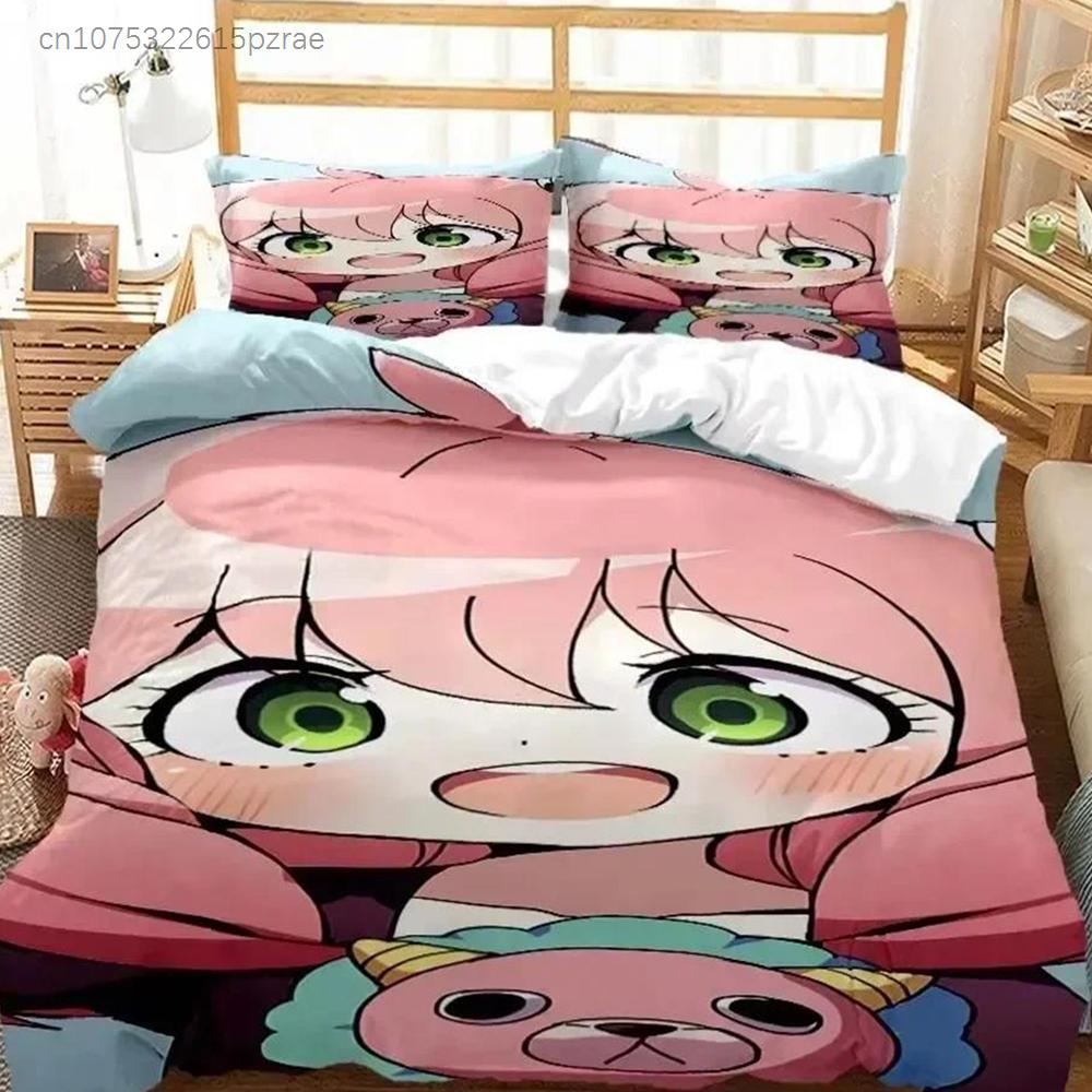 3D Print Anime Spy × Family Anya Bedding Se Bedroom Soft Modern Bedspreads Comefortable Duvet Cover Quilt Cover And Pillowcase