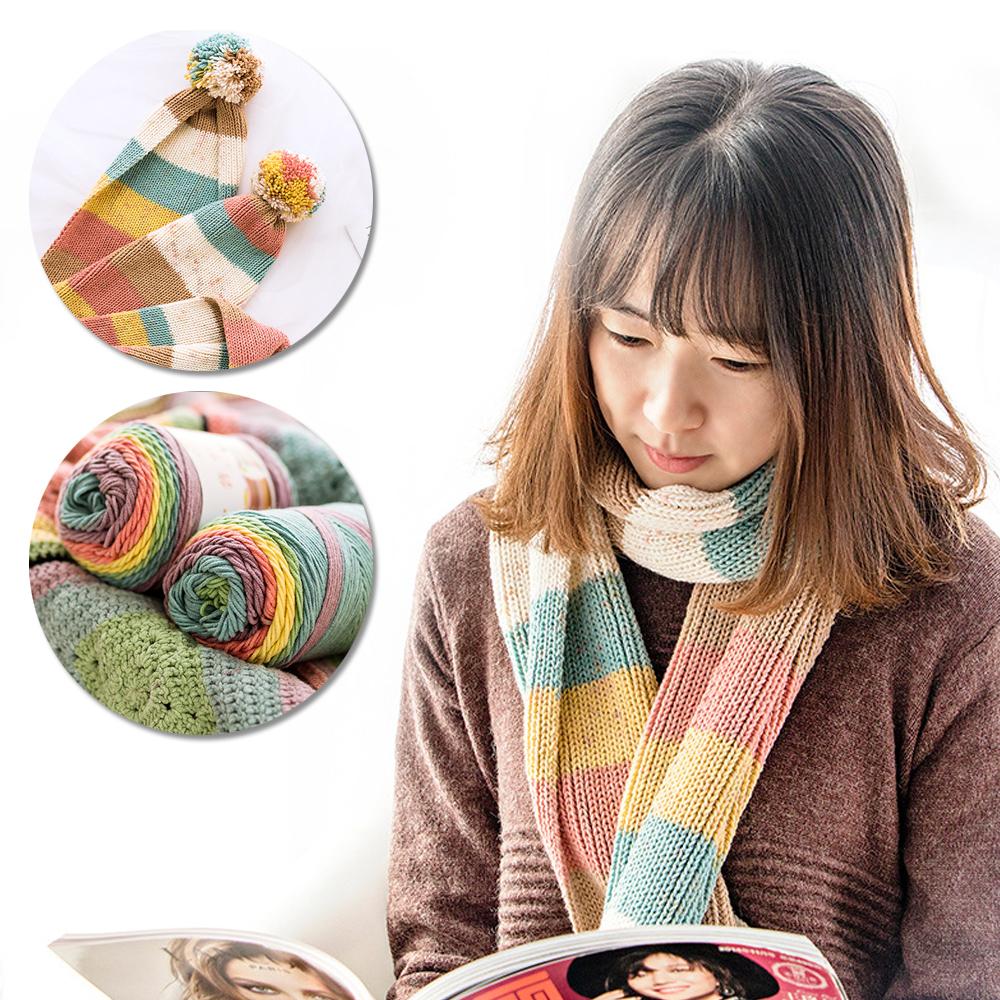 1 piece, approximately 633 feet gradient rainbow yarn, used for DIY knitting, warm sweaters,Suitable for 3-4mm crochet hooks