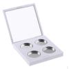 White Square Cosmetic 4 Slots Empty Eyeshadow Blush Makeup Case Container 26mm Diameter
