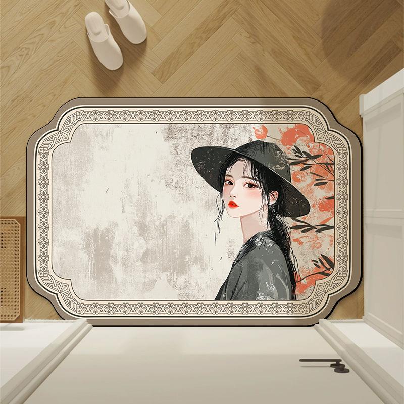 

Toilet Antique Bathroom Floor Mat Water-absorbent Diatom Mud Quick-drying Foot Mat Beauty Stain-resistant and Moisture-proof Floor Mat Entry Floor Mat 40 * 60cm Diatom Mud