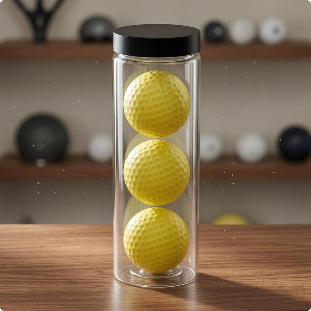Golf Ball Storage Tube Screwon Lid Transparent Clear 3 Pu