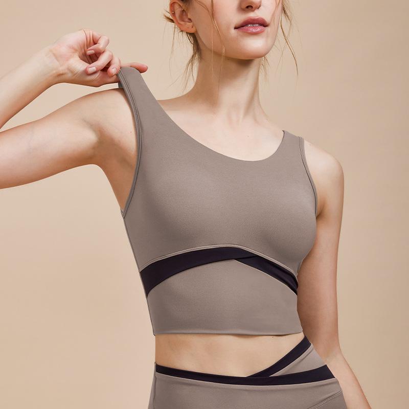 

Color Block Sports Vest with Built-in Pads and Wide Straps for Yoga and Running XL