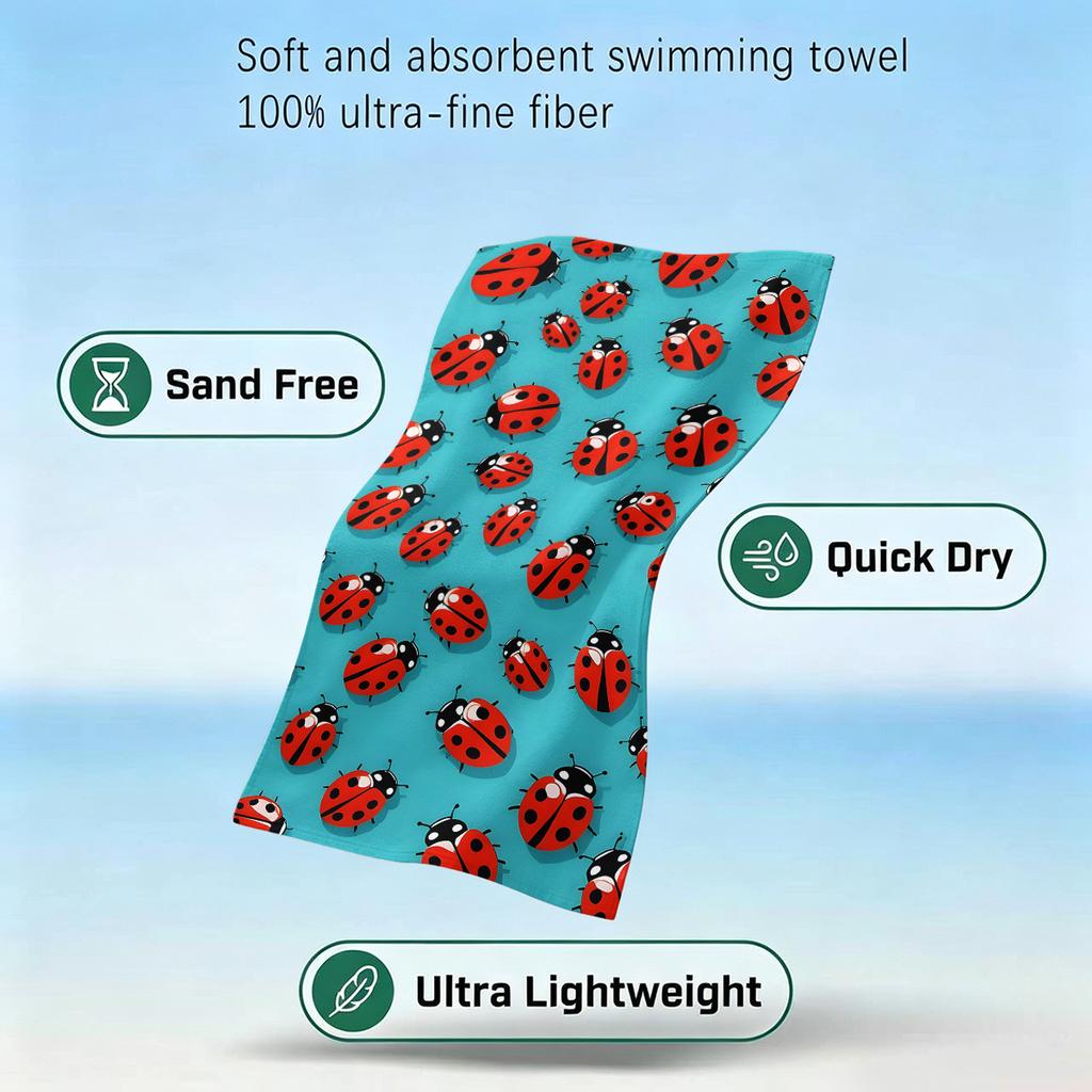 Cute Garden Print Beach Towel Sand Free Quick Dry Absorbent Thin Compact Towels for Swimming Pool Camping Beach Accessories
