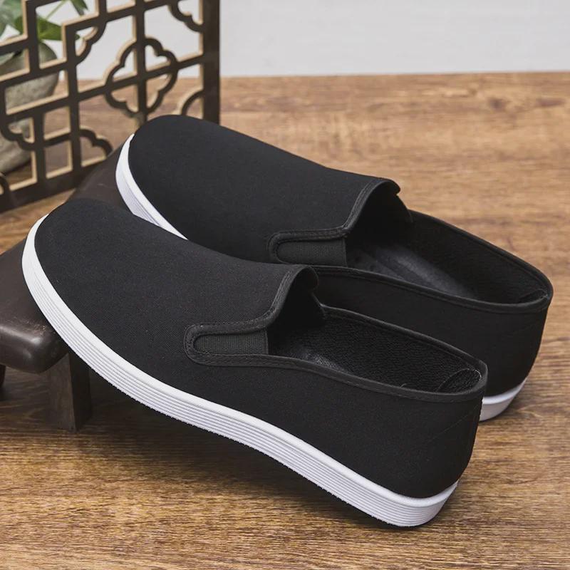 New Style Old Beijing Men's Cloth Shoes - Breathable, Thick Bottom, Casual Slip-On for Middle-Aged and Elderly