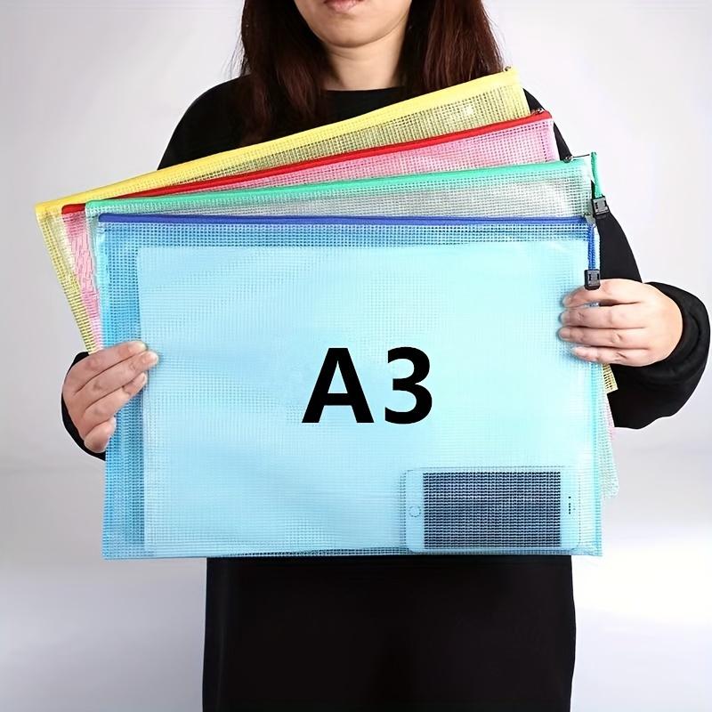 Borsa Portfolio Artistico A3 Extra Large - PVC Impermeabile, Cerniera a Griglia Colorata, Alta Capacità per Opere d'Arte e Documenti, per Ritorno a Scuola