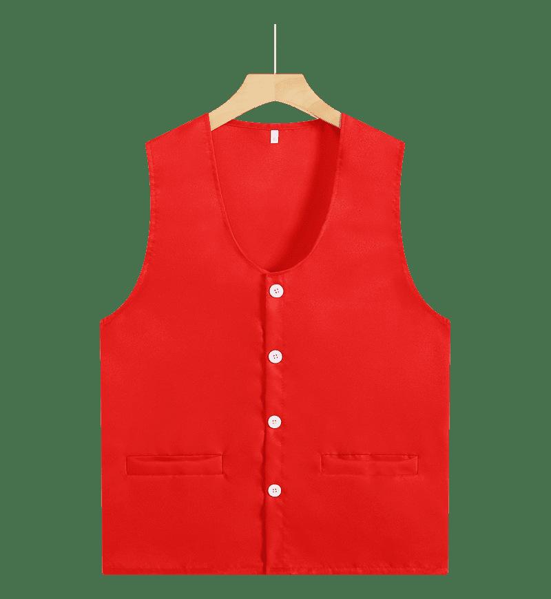 Custom Red Volunteer Vest with Logo for Adults & Children – Perfect for Activities & Public Welfare