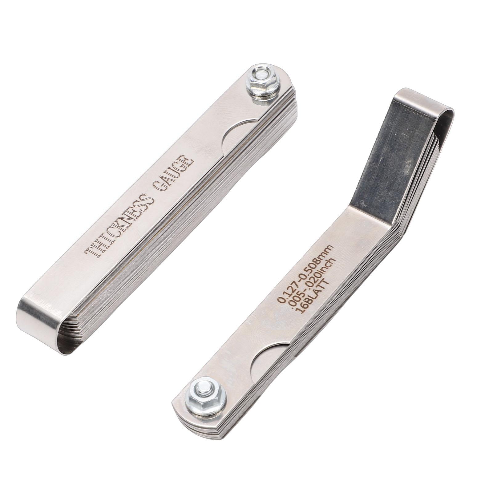

Feeler Gauges Set 32 and 16 Blades Stainless Steel and Thickness Measu Tools for Automotive and Industrial Use