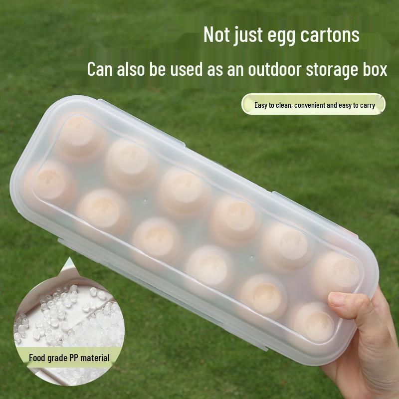Shockproof Outdoor Egg Storage Box - Shatterproof, Transparent Plastic Tray for Camping and Refrigerator Use