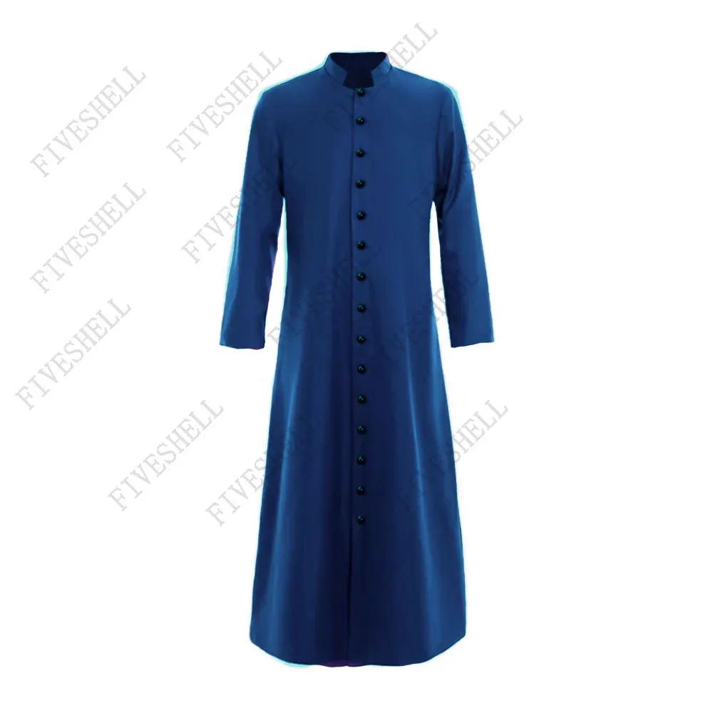 Halloween Cosplay legend Clergy Robe Cassock Cincture Medieval Clergyman Vestments Roman Priest Robe Cassock Costume