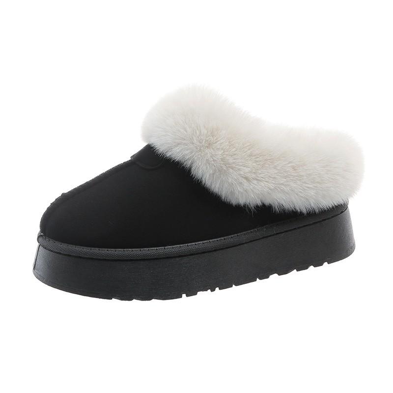 

Женские зимние ботинки больших размеров, повседневные, короткие, на толстом каблуке, с флисовым мехом и хлопком, сапоги с мохнатыми ступнями, размеры 36-40 38 чёрный