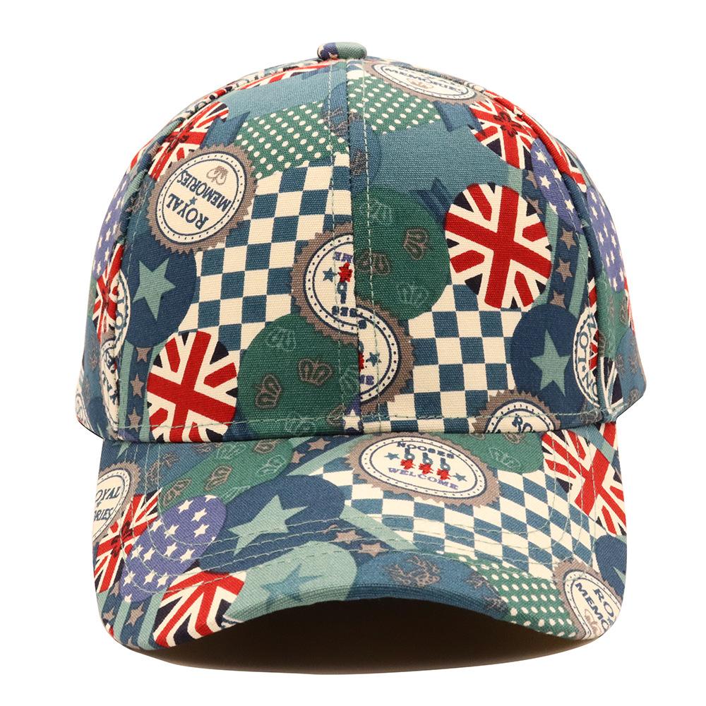 Round Comfortable Top Baseball Cap With Uk Flag Design For Summer
